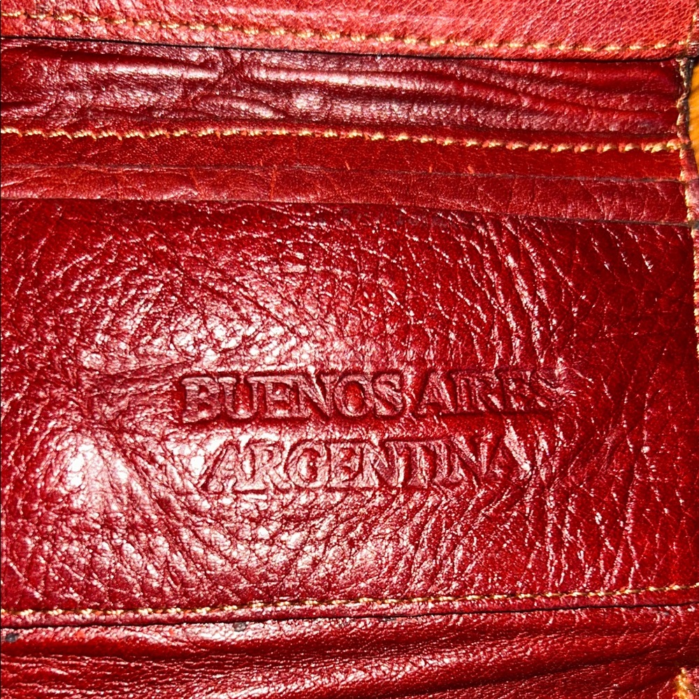 Floral Patchwork Leather Snap Wallet - Burgundy &… - image 3